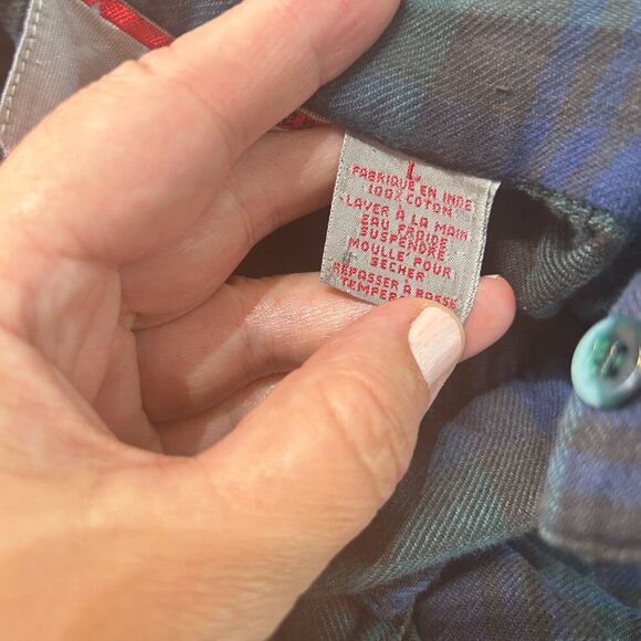 Vintage Girls Tartan Green‎ Blue Jumper Skirt Sz L Traditional Scottish Dress - Picture 7 of 7